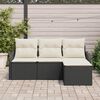 vidaXL Set Divano da Giardino con archiviazione 4 pcs Nero polyrattan