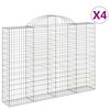 vidaXL Cesti Gabbioni ad Arco 4 pz 200x30x140/160 cm Ferro Zincato