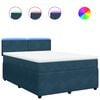 vidaXL Giroletto a Molle con Materasso Blu 140x200 cm in Velluto