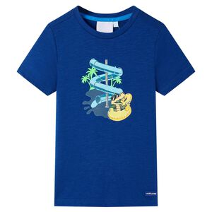 vidaXL Maglietta da Bambino Blu Scuro 128