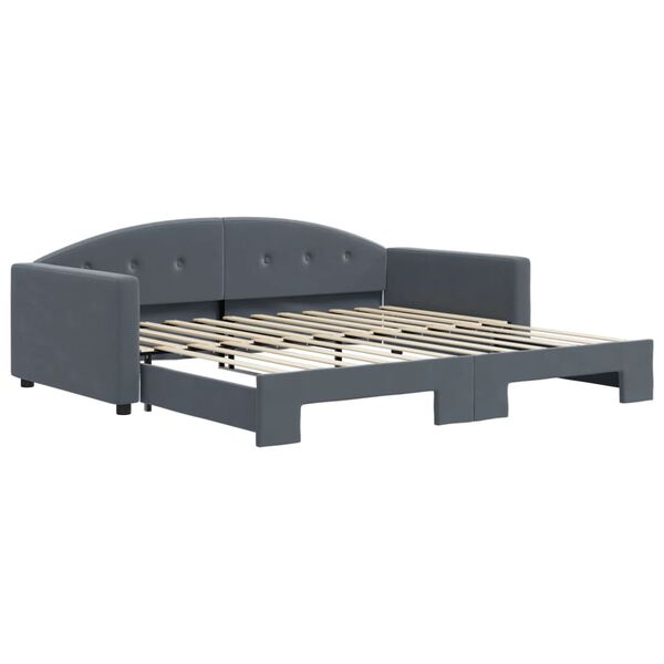 vidaXL Divano Letto con Letto Estraibile Grigio Scuro 100x200 Velluto