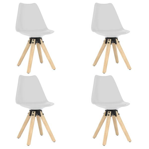 vidaXL Sedie da Pranzo Girevoli 4 pz Bianche in PP