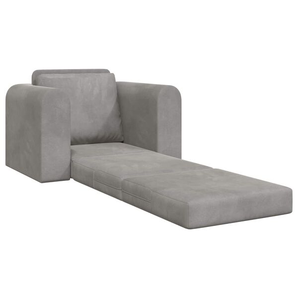 vidaXL Divano letto Grigio chiaro 98 x 71 x 83 cm Velluto