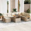 vidaXL Set Divano da Giardino 9 pz con Cuscini Beige Polyrattan Acacia