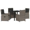 vidaXL Set da Pranzo per Giardino 5 pcs Grigio polyrattan