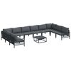 vidaXL Set Divano da Giardino 11 pz Nero Acciaio