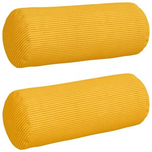 vidaXL Cuscini a rullo 2 pcs Giallo Chiaro &Oslash; 15 x 40 cm