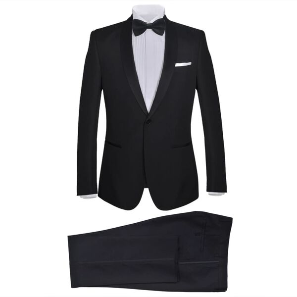 vidaXL Completo Smoking da Uomo in 2 Pezzi Elegante Taglia 46 Nero