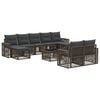 vidaXL Set Divano da Giardino 10 pz Grigio e Grigio Scuro polyrattan