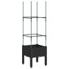 vidaXL Fioriera da Giardino con Traliccio Nera 40x40x142,5 cm in PP