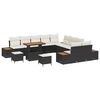 vidaXL Set Divano da Giardino con cuscino 13 pcs Nero e Crema