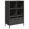 vidaXL Credenza Nera 68x39x103,5 cm in Acciaio