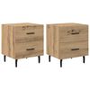 vidaXL Armadio da Notte 2 pcs Rovere artigianale 40 x 35 x 47,5 cm