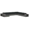 vidaXL Set Divani da Giardino 11 pz con Cuscini in Polyrattan Grigio