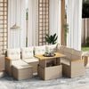vidaXL Set Divano da Giardino 8 pz con Cuscini Beige in Polyrattan