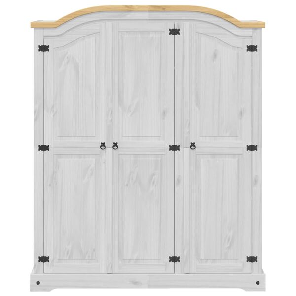 vidaXL Armadio Corona Bianco 151,5x52x186 cm in Legno Massello di Pino