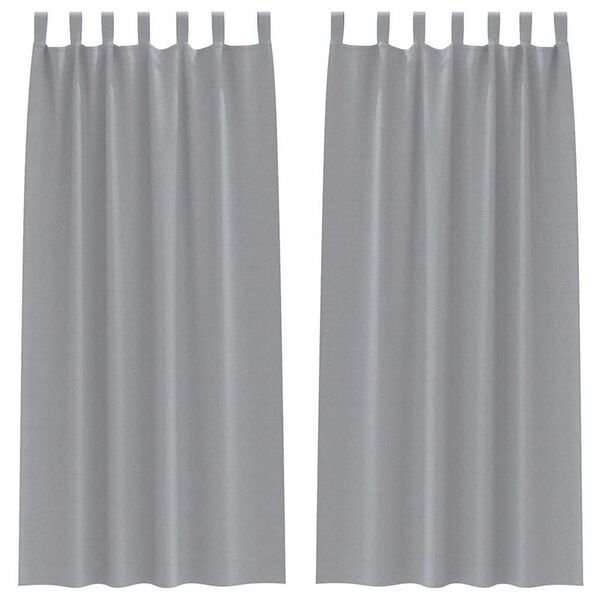 vidaXL Tende Blackout con Anelli 2 pcs Grigio chiaro 225 x 140 cm