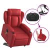 vidaXL Poltrona Alzapersona Reclinabile Elettrica Rossa in Similpelle