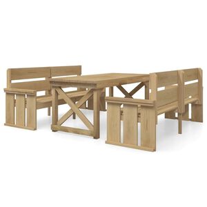 vidaXL Set da Pranzo per Giardino 3 pz in Legno di Pino Impregnato