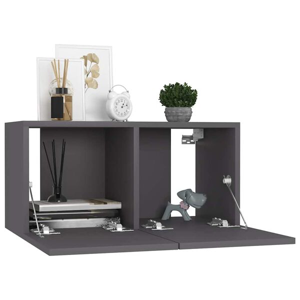 vidaXL Set Mobili Porta TV 7 pz Grigio in Legno Multistrato