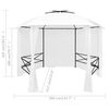 vidaXL Gazebo da Giardino con Tende 360x312x265 cm Bianco 180 g/m²