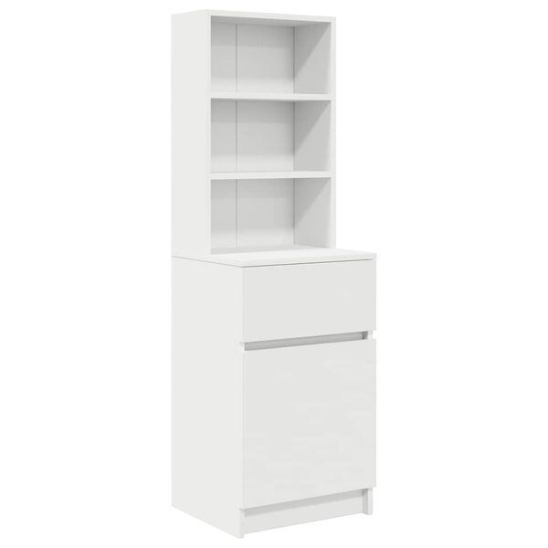 vidaXL Comodino Bianco 39x35x125 cm in Legno Multistrato