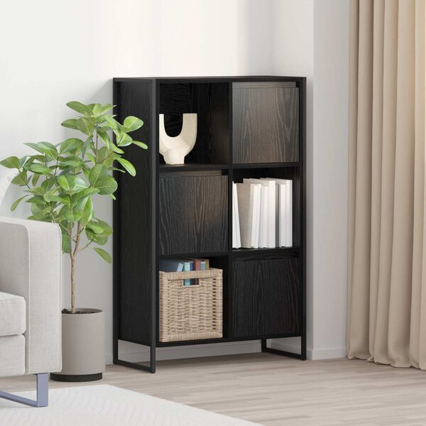 vidaXL Armadio per Libri Rovere Nero 68 x 30 x 108.5 cm