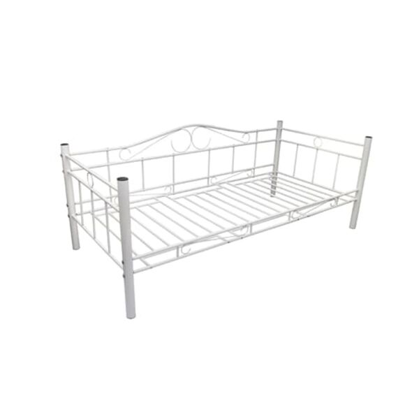 vidaXL Telaio Divano Letto Bianco in Metallo 90x200 cm