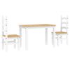 vidaXL Set da Pranzo 3 pz PANAMA Bianco in Legno Massello di Pino