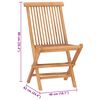vidaXL Set da Pranzo Giardino Pieghevole 3 pz Cuscino Massello di Teak