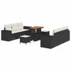 vidaXL Set Divano da Giardino Nero e Crema Rattan in Polipropilene