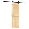 vidaXL Porta Scorrevole con Set Hardware 70x210 cm Legno Massello Pino