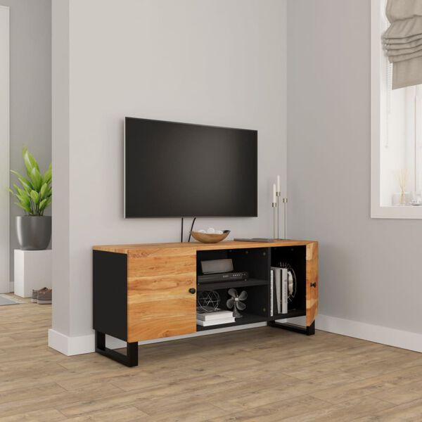 vidaXL Mobile Porta TV 105x33x46 cm in Legno Massello di Acacia