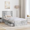 vidaXL Letto con Contenitore con testiera Grigio cemento 90 x 200 cm