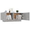 vidaXL Comodino Grigio Cemento 100x35x40 cm in Legno Multistrato