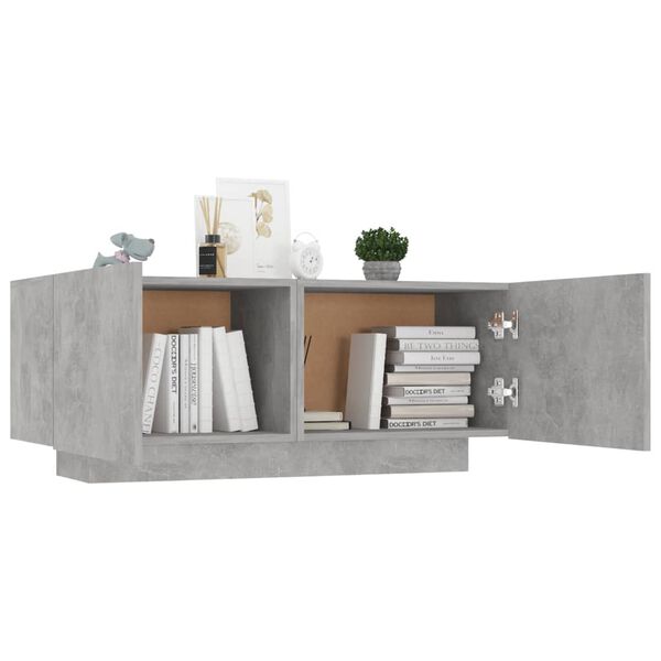vidaXL Comodino Grigio Cemento 100x35x40 cm in Legno Multistrato