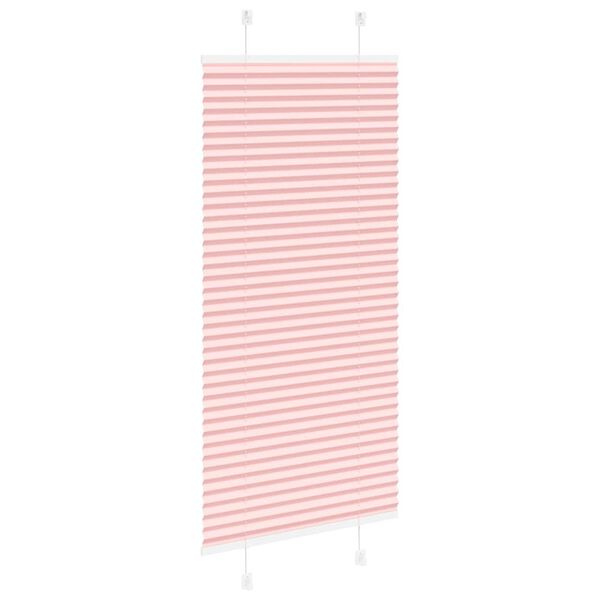 vidaXL Tenda Plissettata Rosa 65x100 cm Larghezza Tessuto 64,4 cm