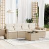 vidaXL Set Divano da Giardino 6 pz con Cuscini Beige in Polyrattan