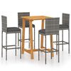 vidaXL Set da Bar da Giardino 5pz con Cuscini Grigio