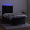 vidaXL Letto a Molle con Materasso e LED Nero 80x200 cm in Velluto