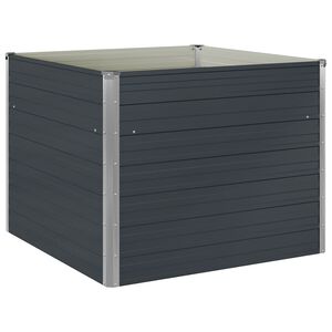 vidaXL Fioriera Rialzata Antracite 100x100x77 cm in Acciaio Zincato