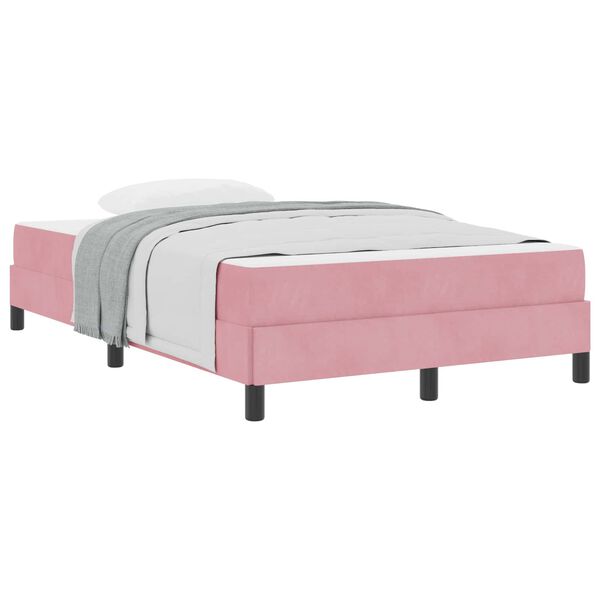 vidaXL Letto a molle con materasso Rosa 120 x 190 cm Tessuto