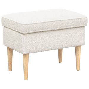 vidaXL Poggiapiedi Crema 55 x 35 x 41 cm Boucl&eacute;