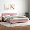 vidaXL Letto a Molle con Materasso e LED Rosa 180x210 cm in Velluto