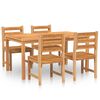 vidaXL Set da Pranzo per Giardino 5 pz in Legno Massello di Teak