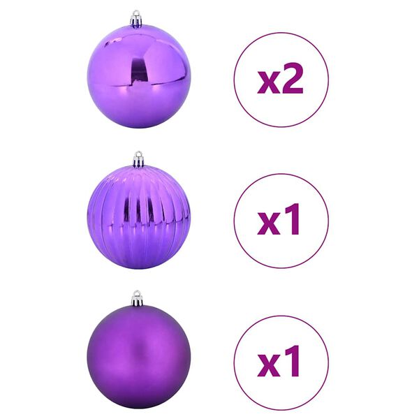 vidaXL Set di palline di Natale XXL 4 pcs Lill&agrave; Plastica