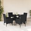 vidaXL Set da Pranzo da Giardino con Cuscini 5 pz Polyrattan e Vetro
