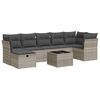 vidaXL Set Divano da Giardino 8pz con Cuscini Grigio Chiaro Polyrattan