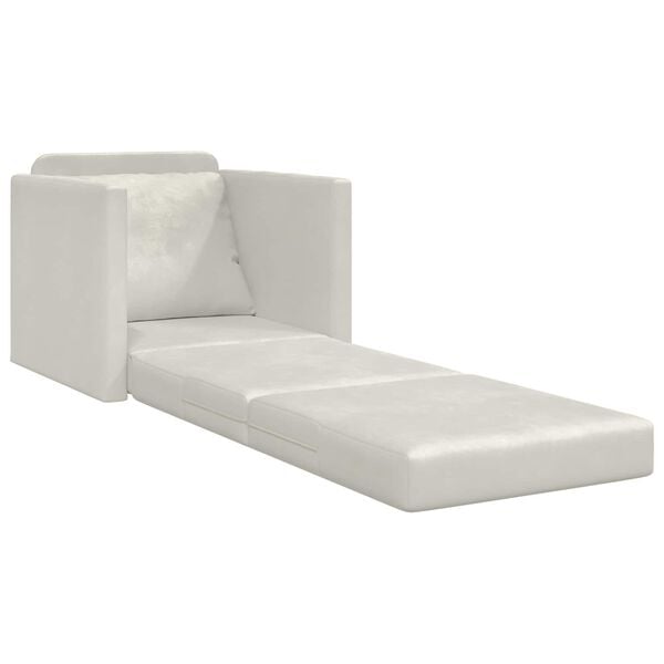 vidaXL Divano letto Crema 74 x 77 x 81 cm Velluto
