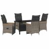 vidaXL Set da Pranzo per Giardino 5 pz Grigio polyrattan